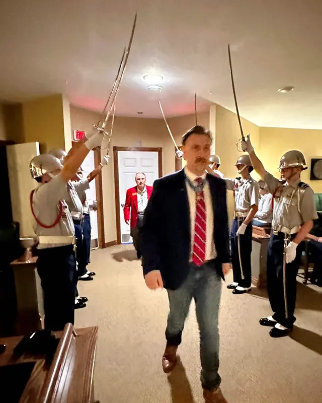 David Bellavia passing through Honor Guard from Palmetto Ridge High School Jr. ROTC